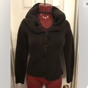 Sarah Spencer Cardigan Sweater Womens- Size S -Lambswool/Rabbit Hair Blend Brown